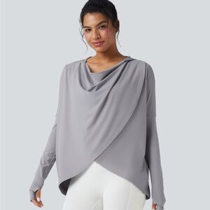 NWT HALARA Hooded Cowl Neck Long Sleeve